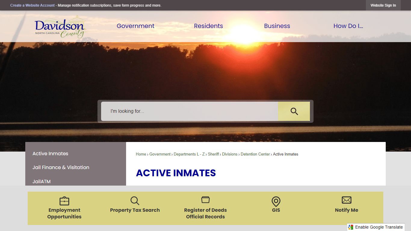 Active Inmates | Davidson County, NC